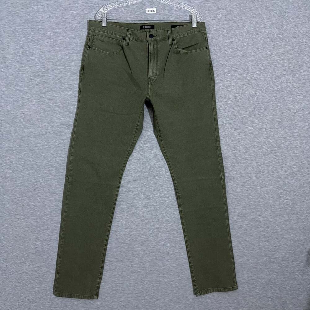 Huckleberry Proof Men's Size 36x34 Green Canvas Slim Fit Rover Pants Durable